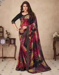 Aarohi Digital Print Chiffon Saree with Lace Border
