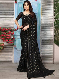 Swarna Polka Tassel Georgette Saree