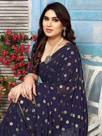 Swarna Polka Tassel Georgette Saree