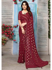 Swarna Polka Tassel Georgette Saree