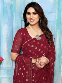 Swarna Polka Tassel Georgette Saree