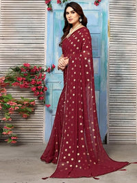 Swarna Polka Tassel Georgette Saree