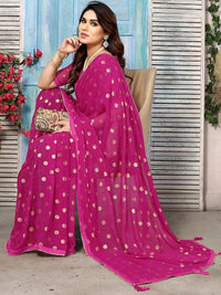 Swarna Polka Tassel Georgette Saree
