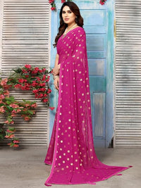 Swarna Polka Tassel Georgette Saree