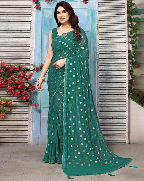 Swarna Polka Tassel Georgette Saree