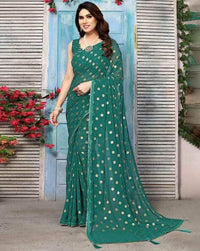 Swarna Polka Tassel Georgette Saree