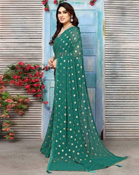 Swarna Polka Tassel Georgette Saree