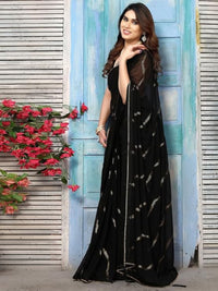 Swarna Stripe Tassel Georgette Saree