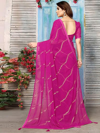 Swarna Stripe Tassel Georgette Saree