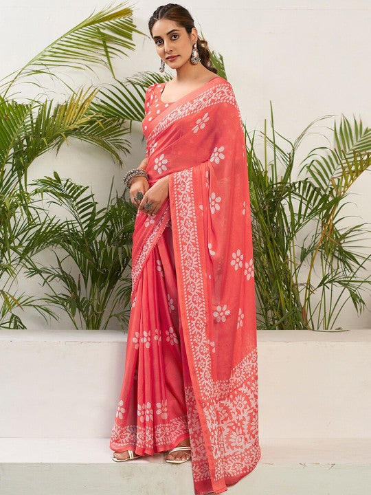 Saanvi Floral Chiffon Everyday Saree