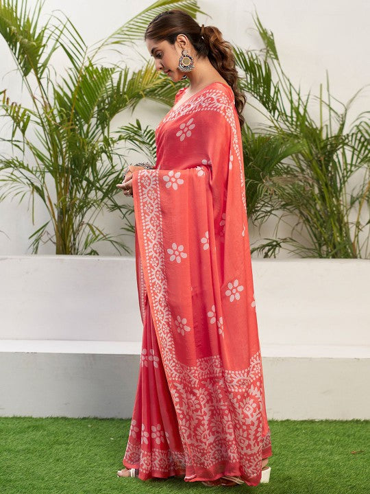Saanvi Floral Chiffon Everyday Saree