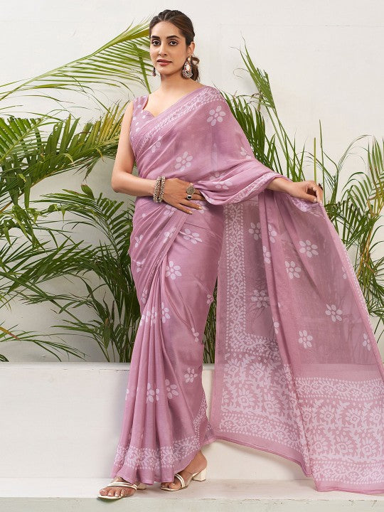 Saanvi Floral Chiffon Everyday Saree