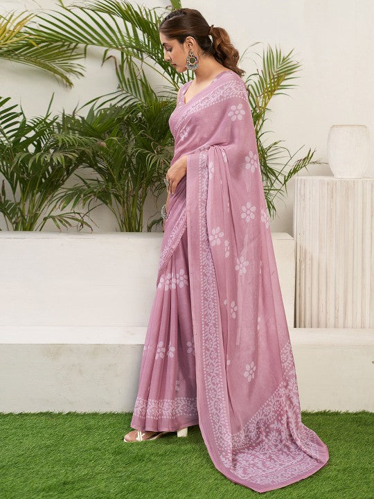 Saanvi Floral Chiffon Everyday Saree