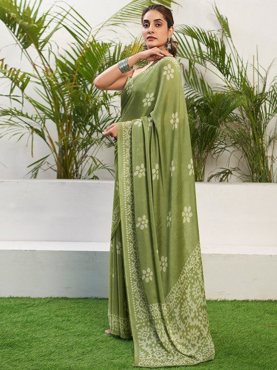 Saanvi Floral Chiffon Everyday Saree