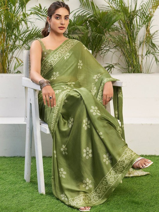 Saanvi Floral Chiffon Everyday Saree
