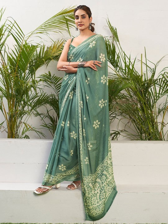 Saanvi Floral Chiffon Everyday Saree