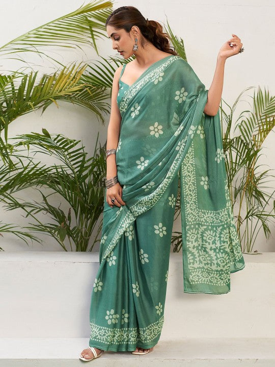 Saanvi Floral Chiffon Everyday Saree