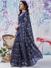 Indira Indigo Work Georgette Saree