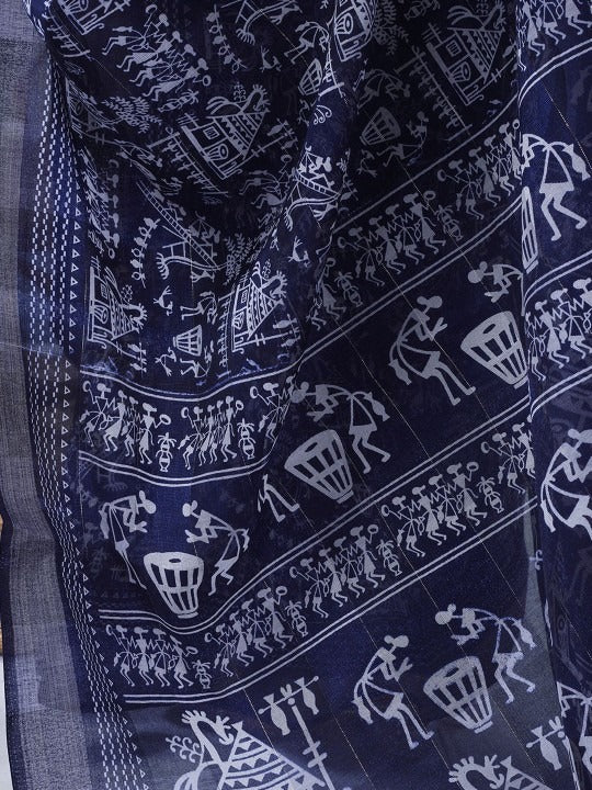 Indira Indigo Work Georgette Saree