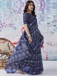Indira Indigo Work Georgette Saree