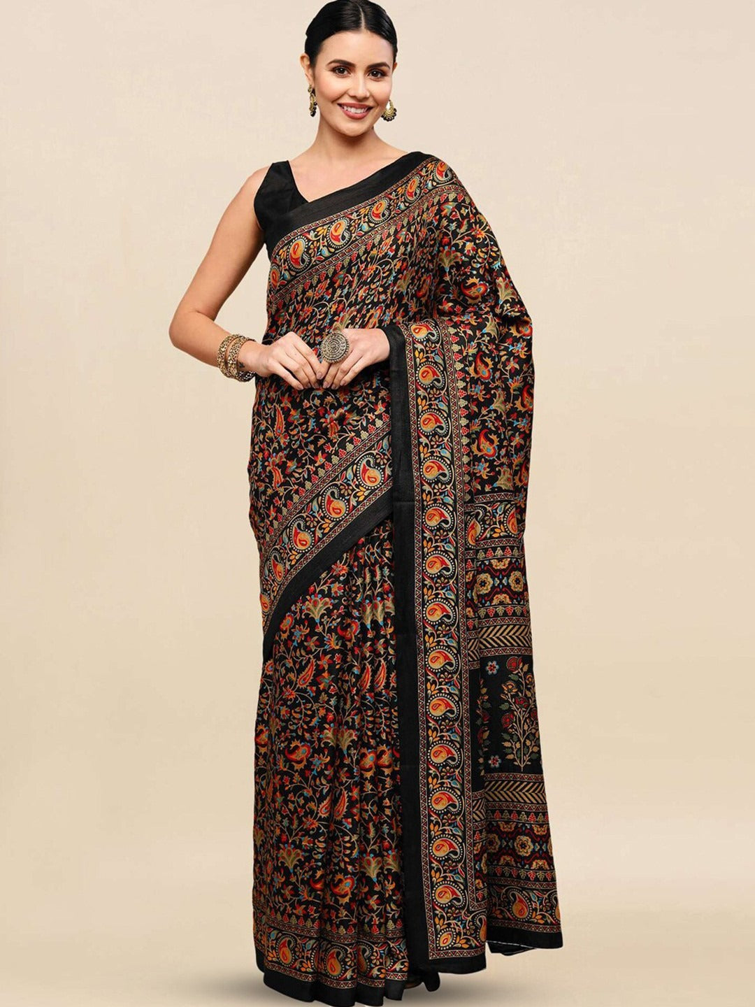 Kala Rang Silk Blend Floral Printed Saree