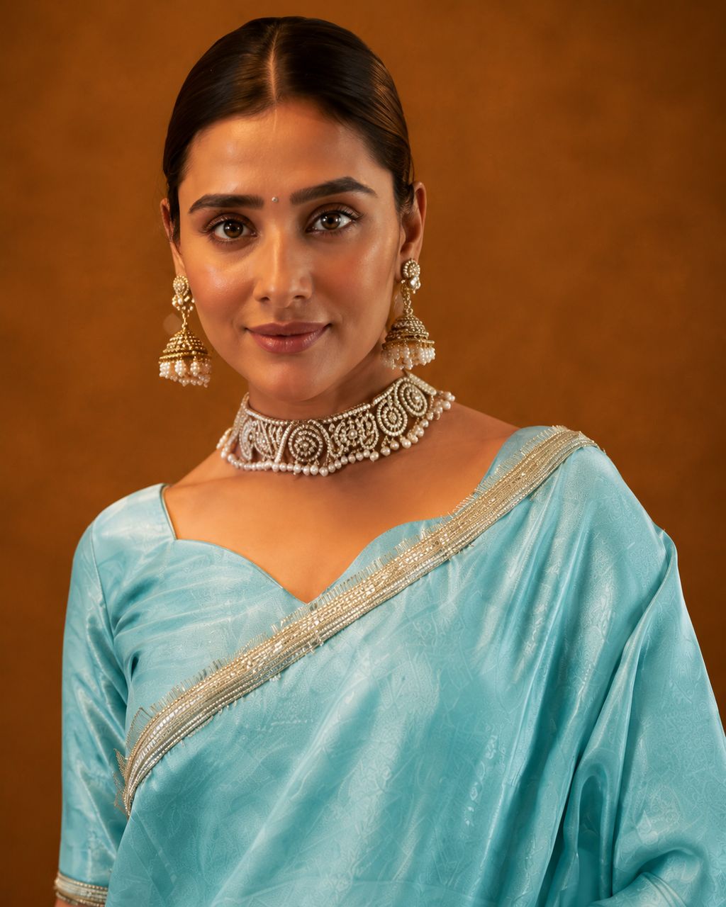 Ranisa Tissue Shimmer Zari Sequin Saree