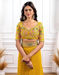 Pink Georgette Bandhani Print Saree