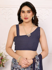 Elegant Black Floral Printed Chiffon Saree with Stylish Border – Party & Festive Wear