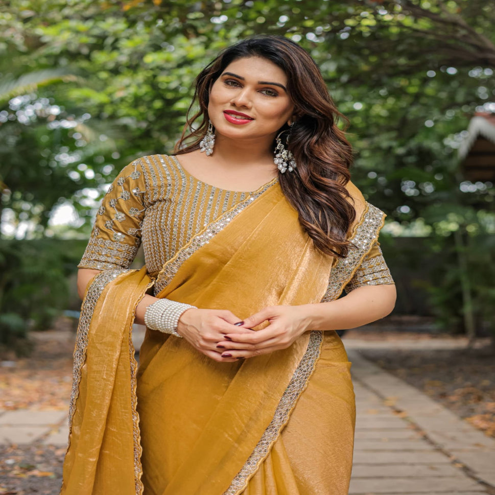 Elegant Steel Grey Saree with Teal Blue Designer Border – Party & Festive Wear