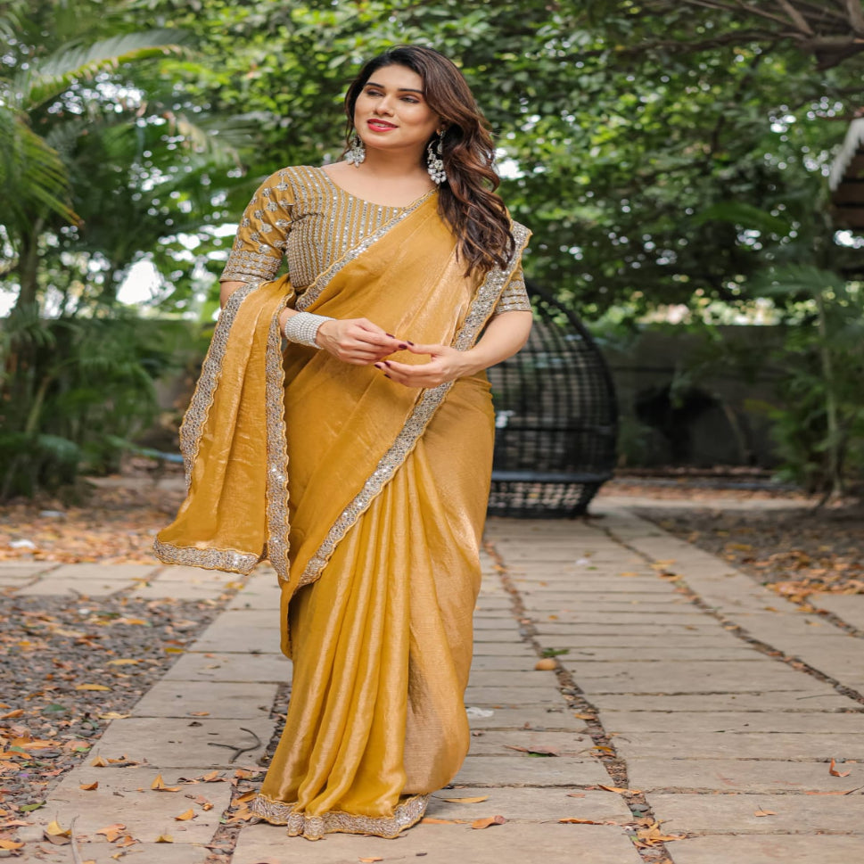 Elegant Steel Grey Saree with Teal Blue Designer Border – Party & Festive Wear