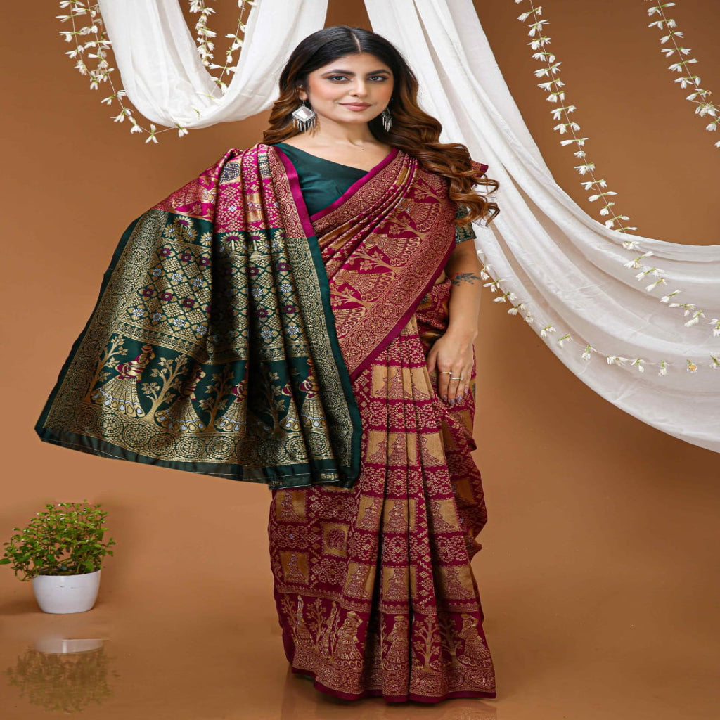 Elegant Royal Blue Banarasi Style Saree with Rich Designer Pallu – Festive & Wedding Wear