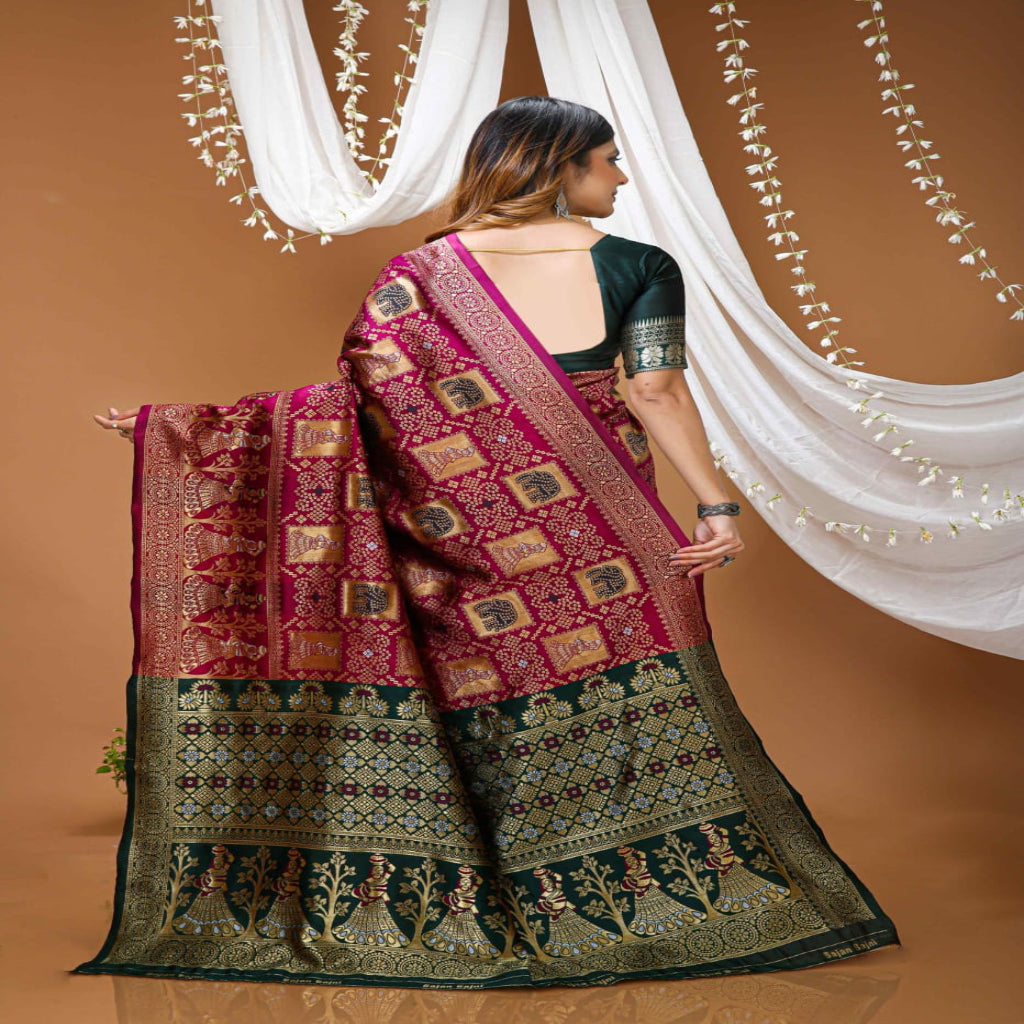 Elegant Royal Blue Banarasi Style Saree with Rich Designer Pallu – Festive & Wedding Wear