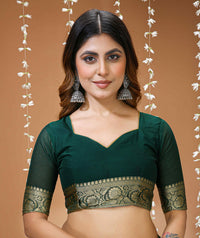 Elegant Purple Georgette Saree with Golden Zari Border – Festive & Party Wear