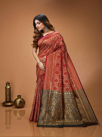 Elegant Red Banarasi Silk Saree with Rich Zari Weaving