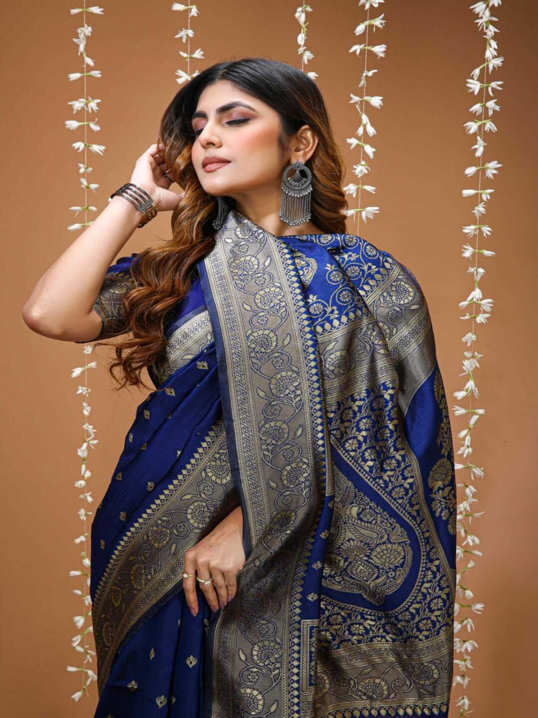 Royal Maroon Banarasi Silk Saree with Rich Golden Zari Border