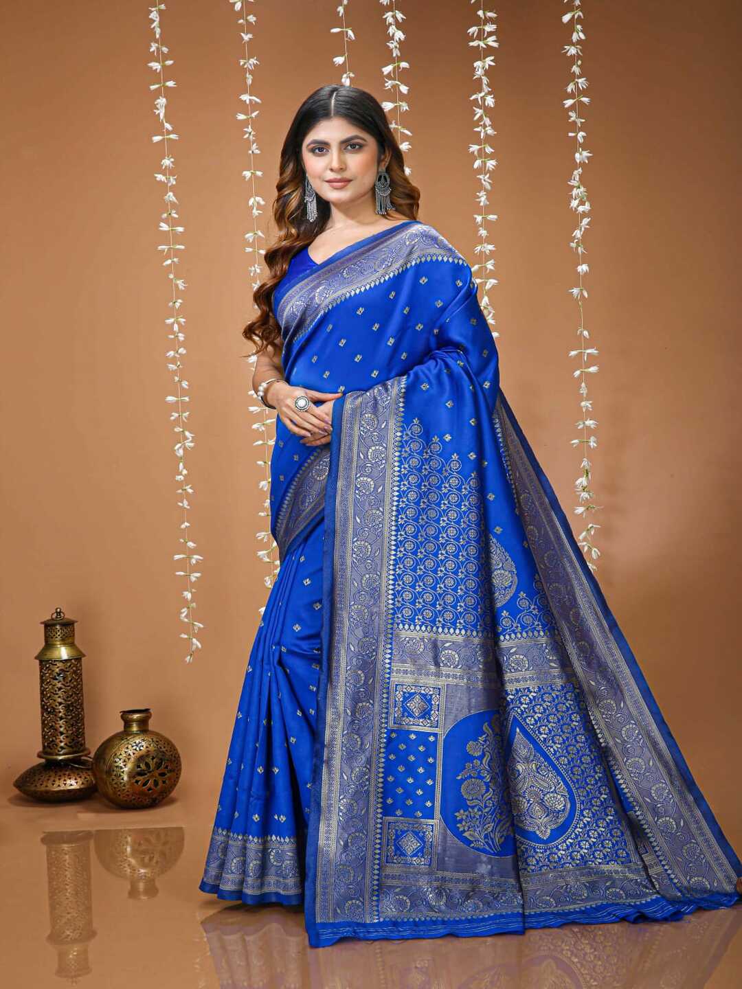 Royal Maroon Banarasi Silk Saree with Rich Golden Zari Border
