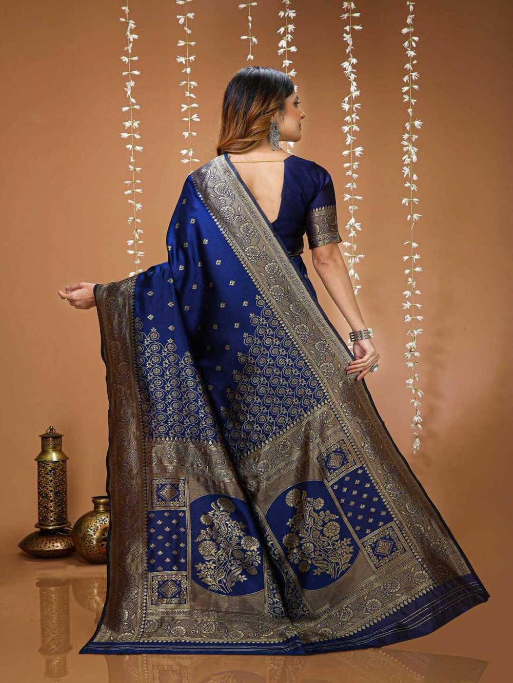 Royal Maroon Banarasi Silk Saree with Rich Golden Zari Border