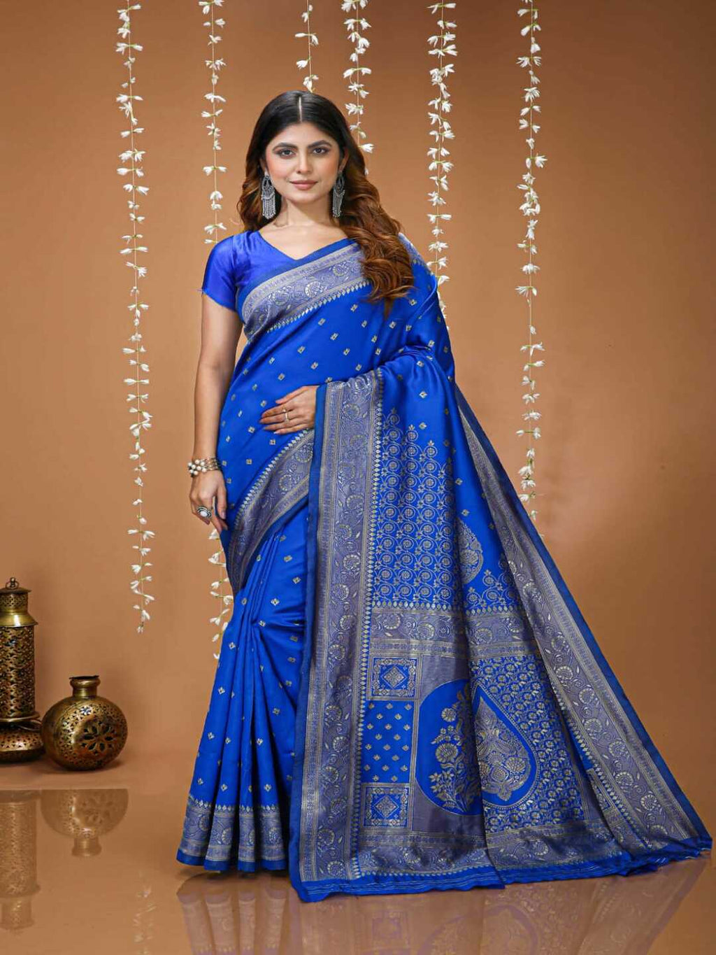 Royal Maroon Banarasi Silk Saree with Rich Golden Zari Border