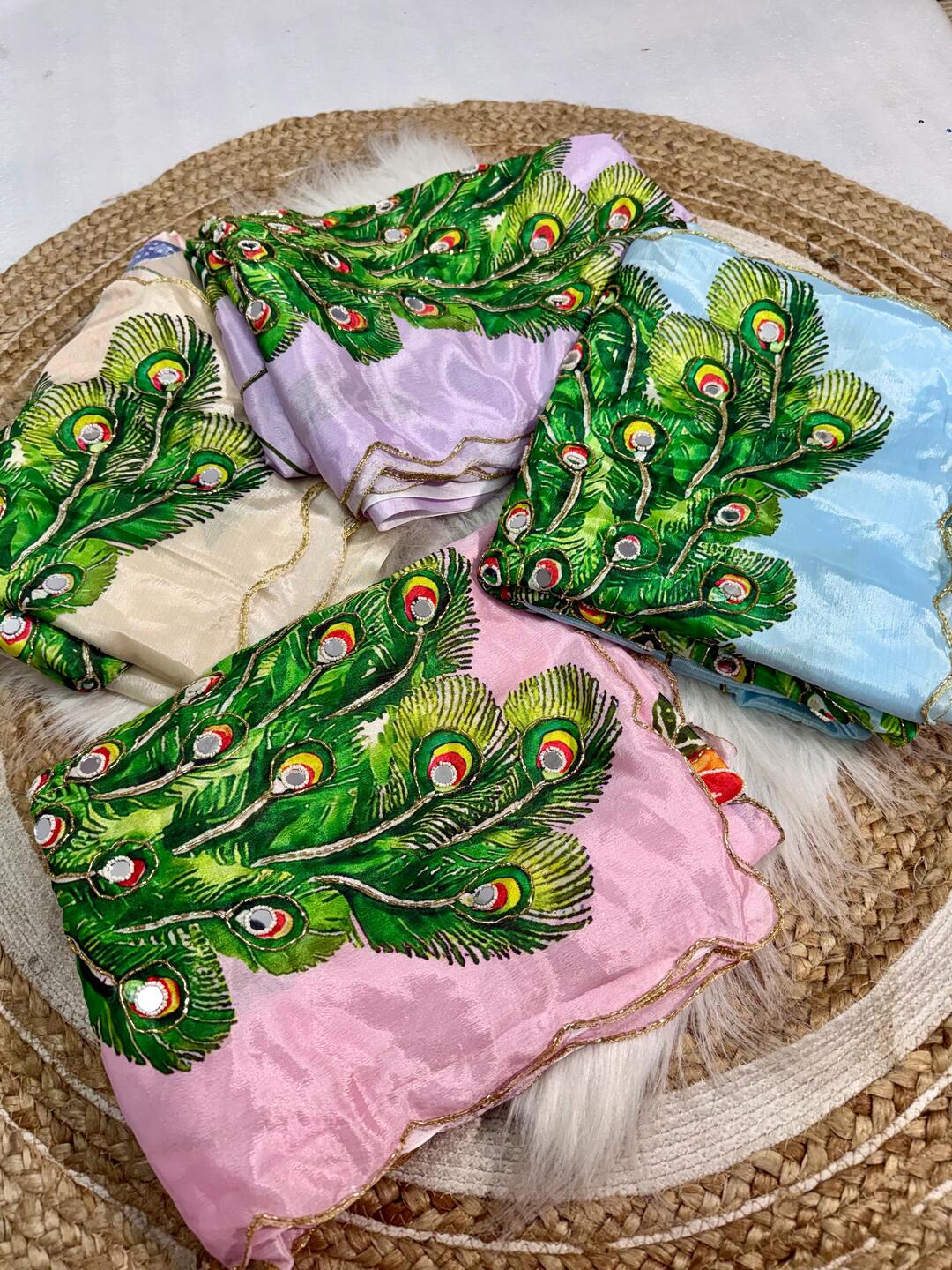Elegant Ivory Saree with Peacock & Floral Embroidery – Festive Designer Wear