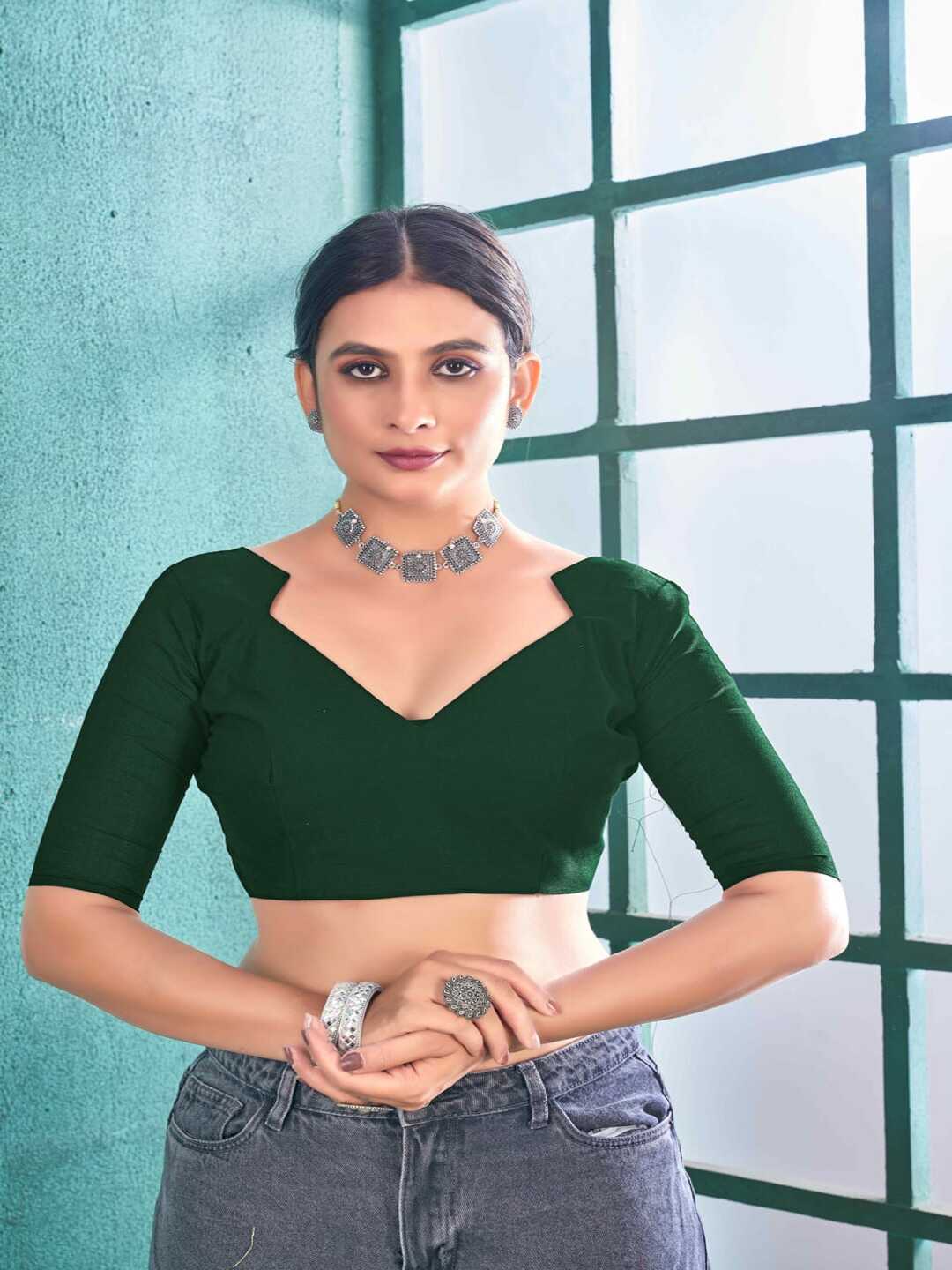 Pure Cotton Peach Saree with Green Border & Ethnic Prints