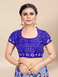 Pure Cotton Light Blue Saree with Multicolor Ikat Inspired Prints