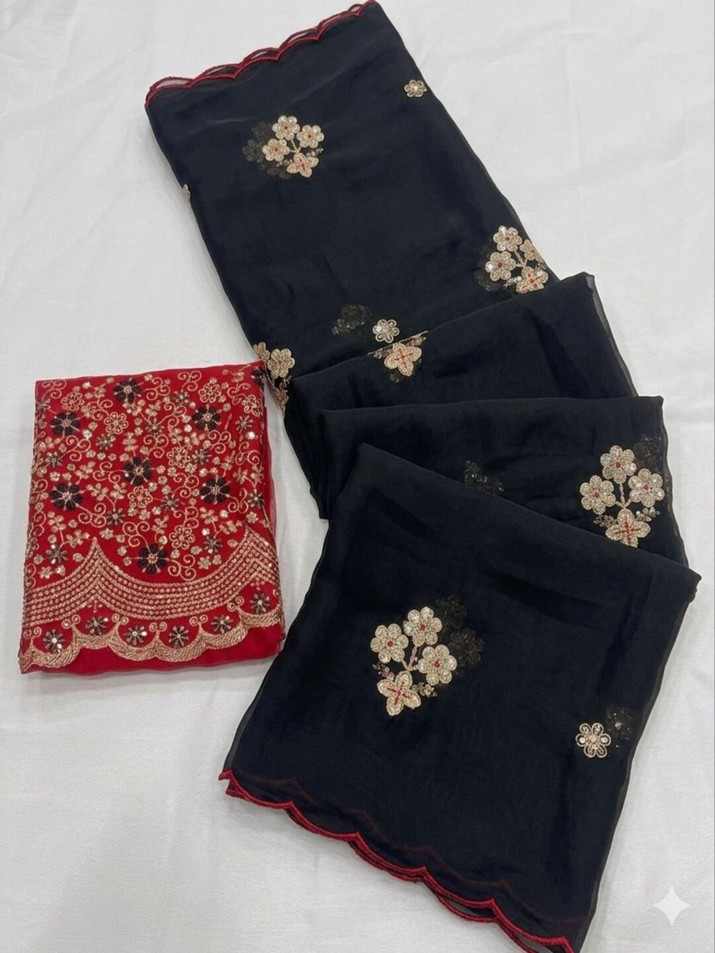 Elegant Mustard Rangoli Tissue Saree with Multi Embroidery Work
