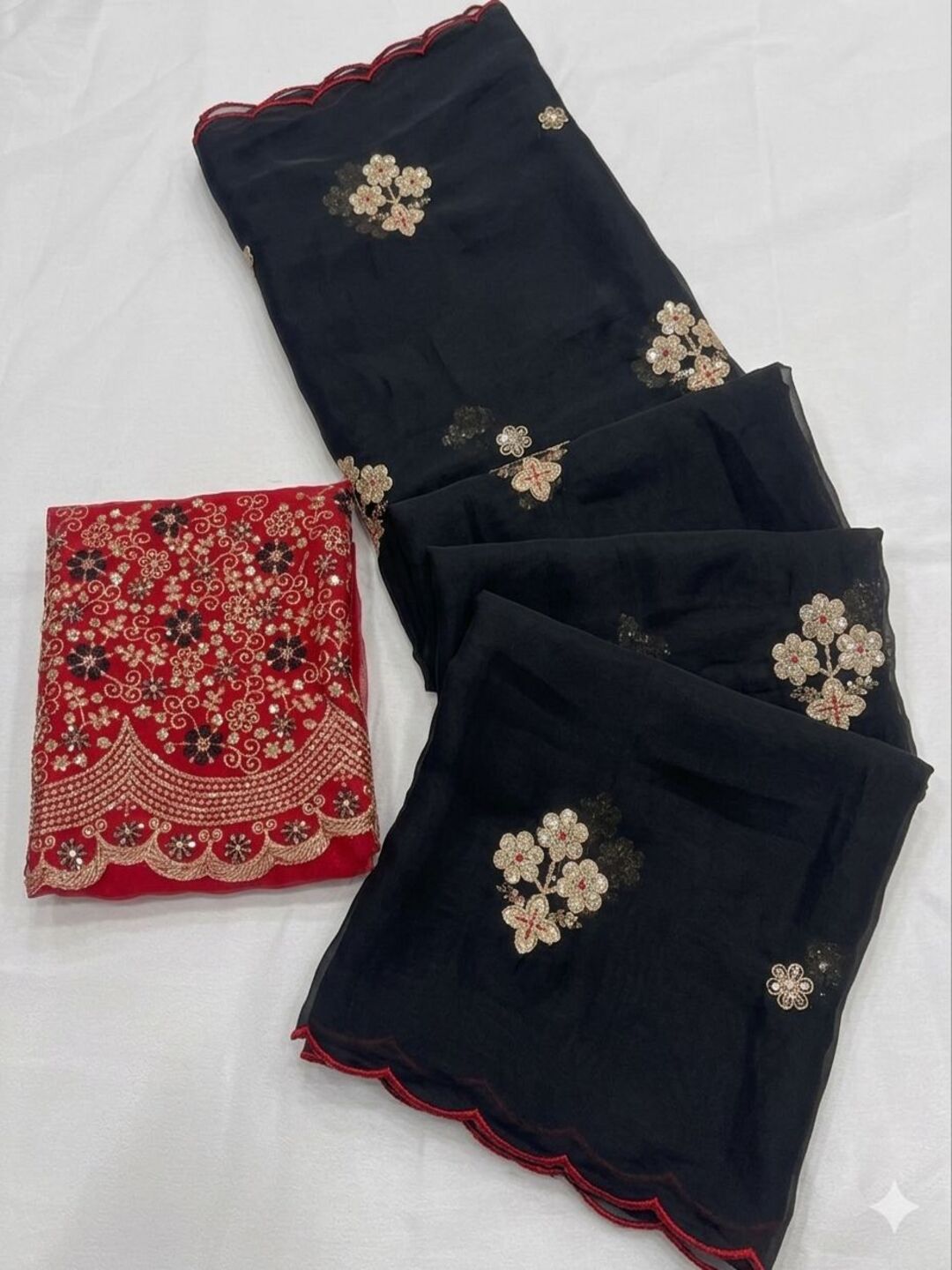 Elegant Mustard Rangoli Tissue Saree with Multi Embroidery Work