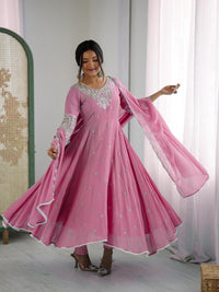 Elegant Lavender Anarkali Suit with Sequin Embroidery & Matching Dupatta