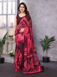 Elegant Royal Blue Tie-Dye Printed Saree – Stylish Party & Casual Wear