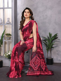 Elegant Royal Blue Tie-Dye Printed Saree – Stylish Party & Casual Wear