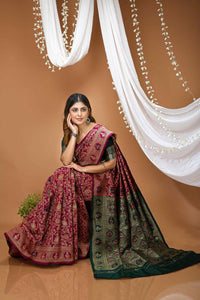Elegant Red Banarasi Style Zari Woven Saree with Rich Designer Pallu – Wedding & Festive Wear