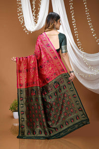 Elegant Red Banarasi Style Zari Woven Saree with Rich Designer Pallu – Wedding & Festive Wear