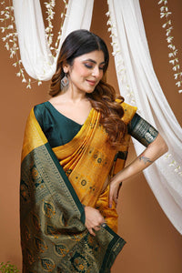 Elegant Royal Blue Banarasi Style Zari Woven Saree with Rich Golden Designer Pallu – Wedding & Festive Wear