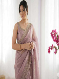 Elegant Maroon Georgette Saree with Golden Embroidered Border – Party & Festive Wear